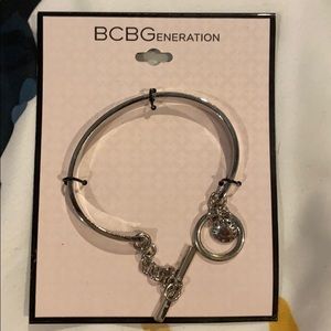 BCBG Namaste bangle bracelet silver new